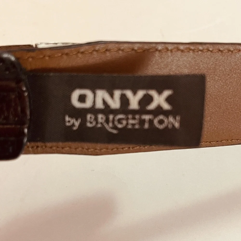 READ Brighton Belt Mens 40 Brown Braided Leather Western Buckle‎ Tip Onyx 12200